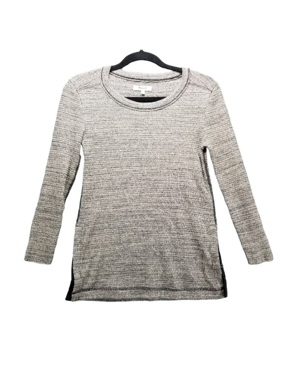 Madewell Top Womens Small Tan Long Sleeve Ribbed Knit Blouse